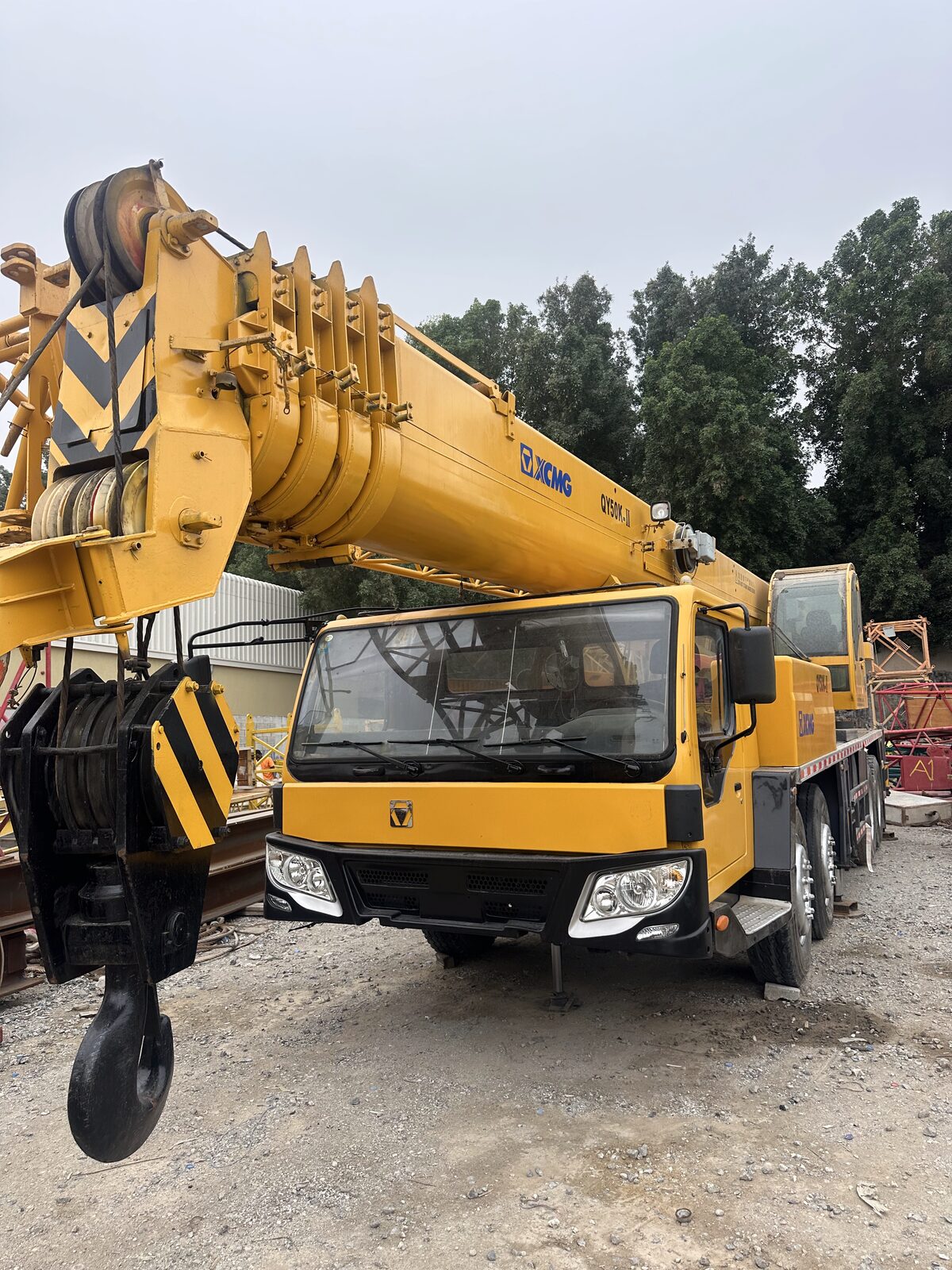 XCMG QY50K-III 50-ton mobile crane in Al Razzaq yard, Sajaa Sharjah